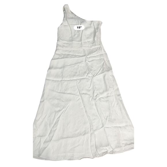 Markarian White One-Shoulder Asymmetric Viscose Midi Dress 10 Cocktail Bridal - Picture 9 of 10